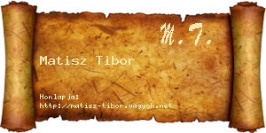 Matisz Tibor névjegykártya